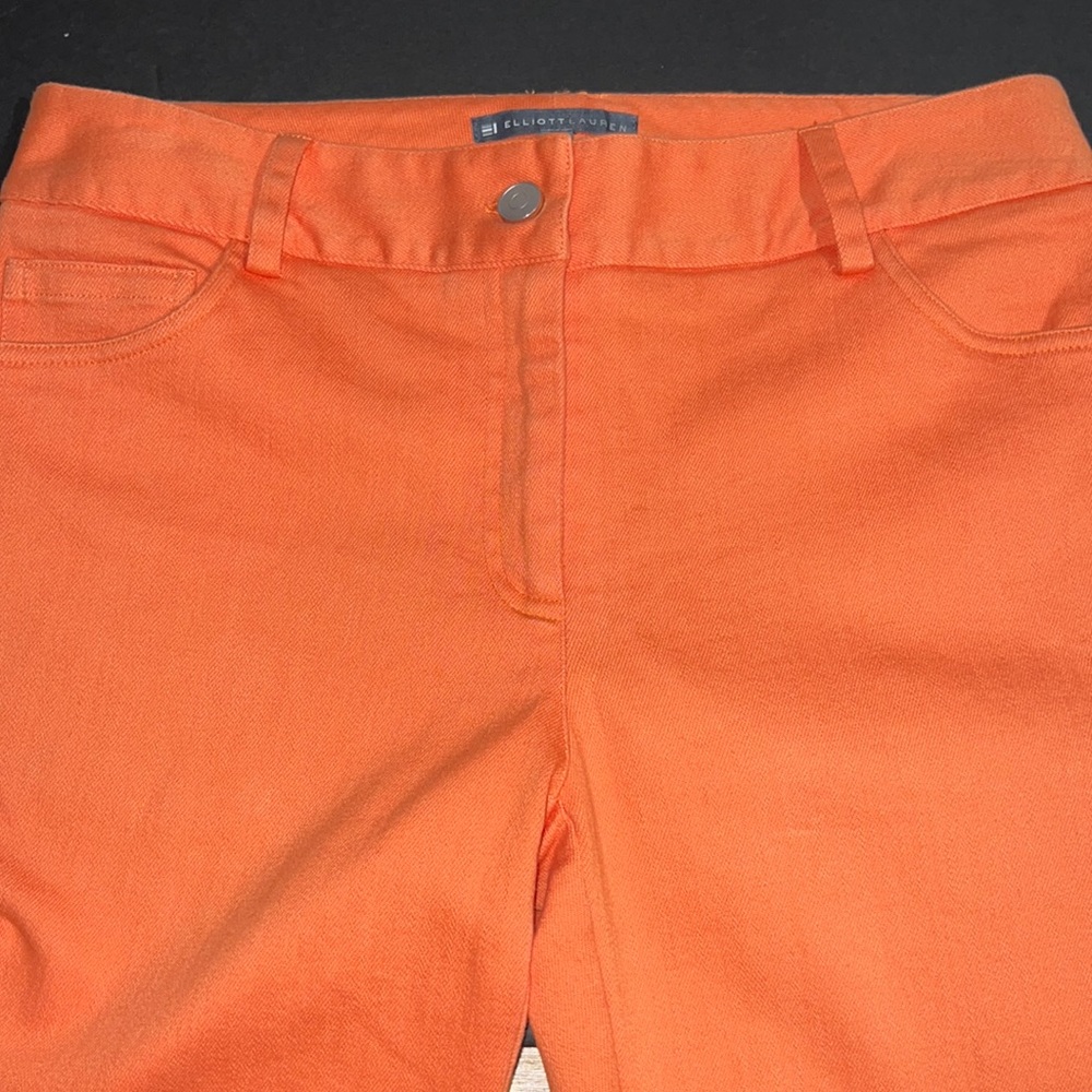 Elliott Lauren orange stretch cotton 5-pocket mid-rise skinny jeans-NWT